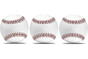 Thapncow-3 Pelotas de Béisbol Profesionales 22,8cm,Adecuado para Entrenamiento de Juegos de béisbol Profesional para jóvenes y Adultos, Cosidas a Mano, pelotas de béisbol Blandas