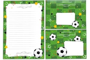 JUNAPACK Bloc de papier à lettre avec enveloppe pour enfant Football (bloc A5 de 25 feuilles + 15 enveloppes)