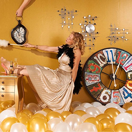 Wanduhr 3 Elemente individuell platzierbar analog Metall hochglanz modern silber - 4