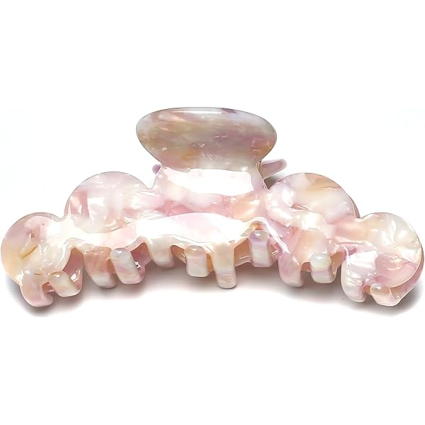 WeLoveBeads Haarkralle Groß – Ca. 10 Cm, Geschlossene Seiten, Farbe Havanna Marmor, Made In Germany