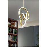 Lambadar Imza Model Tekli Modern Sarkıt Led Beyaz Işık Ultra Power Led Avize Salon Mutfak Oda Hol Ledli Avize Gold Tek Ebat 2