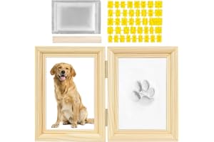 Nasjac Zestaw z odciskiem łapy dla psa i kota – zestaw pamiątkowy do odciski dłoni i stóp, zestaw "zrób to sam" z odciskami łap, z literami i cyframi, ramka pamiątkowa na prezent dla właścicieli psów