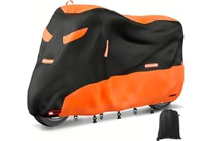 OFF WE GO Housse Moto Impermeable Bâche Protection Exterieur Etanche Oxford 210D Bache Velo Hiver Eté Couverture Scooter aux Poussière Pluie Neige UV Vent Soleil Déjections d'oiseaux, 275x105x125CM