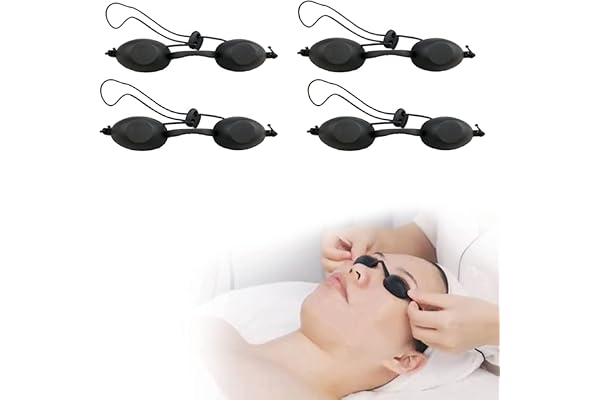 KARELLS Lunettes Bronzage, Lunettes de Solarium, Silicone Souple Durable Confortable, Lunettes de Protections Noir Convient à la Clinique de Beauté ou à la Maison