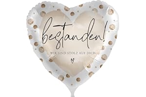 Folienballon Bestanden - Stolz auf Dich Abitur Ballon Abi Meisterprüfung Bacherlor Master Führerschein Staatexam Geschenk Absolventen -Made in EU Luftballon bestanden Prüfung Helium geeignet