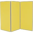 Panelwarehouse 3 Panel Jumbo Folding Display Board Stand, with Grey Frame, and Yellow Nyloop Fabric - 3 Sizes & 8 Colours