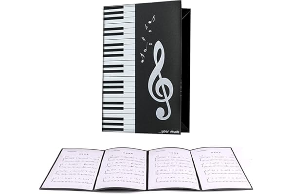 Bymivofun Dossier de Feuilles de Musique à 4 Côtés, Dossier de Feuilles de Musique à A4, pour Piano, Guitare, Violon, Papier, Document, Amoureux de la Musique, Étudiants
