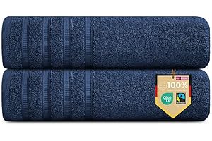 B!HOME 2er Set Premium Saunatücher [100% Baumwolle] 90x200 cm, dunkelblau / 2 große XXL Saunahandtücher Weich, Saugstark & Pflegeleicht/Badetuch Perfekt für Bad, Strand & Reisen/Damen & Herren