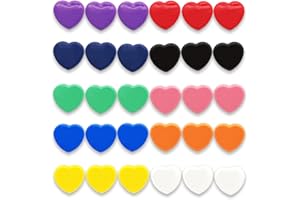 PYJLBX Calamite Frigorifero, 10 Colori Magneti Calamite Potenti Calamite Piccole Calamita Potente Calamite per Lavagna Magnetica Magneti Frigo Magnete, per Lavagna Magnetica, Bacheca (Cuore, 30 Pezzi)