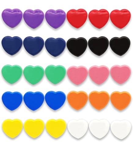 10 Magneti A Forma Di Cuore Dorati - Per Frigorifero, Lavagna, Ufficio, Decorazioni, 2,4 Cm
