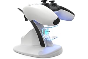 HOSPAOP PS5 Controller Ladestation, Controller Ladegeräts Dual-USB Schnellladung PS5 Ladestation mit Ladekabel PS5 Zubehör für PlayStation 5