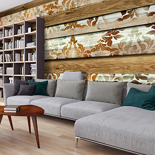 Vlies Fototapete 500x280 cm - Top - Tapete - Wandbilder XXL - Wandbild - Bild - Fototapeten - Tapeten - Wandtapete - Wand - Bretter Holz Textur Ornament f-A-0469-a-a