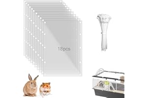 PeSandy Protection Contre l'urine pour Cage d'animal, Lot de 18 revêtement de Bord de Cage pour Lapin Cochon d'Inde Hamster hérisson Chinchilla, Gardez la litière dans la Cage (Transparent, 30x20cm)