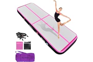 HIJOFUN Inflatable Gymnastics Mat 3m/4m/5m/6m with Practical Pump and 10/20cm Thick Aerobatic Tracks Inflatable Gymnastics Gymnastics Tumbling Yoga Taekwondo