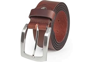LINDENMANN Mens leather belt/Mens belt, full grain leather belt XXL,buffalo leather, dark brown
