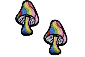 topt rasta 2 ecusson Champignon Arc en Ciel Rainbow Gay Pride thermocollant 6x4cm patche Badge