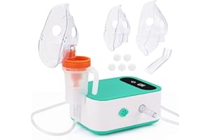 HITHINKMED Aerosol Portatile Silenzioso, Macchina Aerosol Adulti e Bambini, Aerosol Ultrasuoni Apparecchio Neonato Mesh Nebulizzatore Aerosol (Verde)