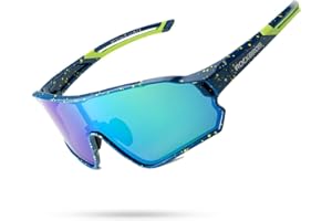 ROCKBROS Occhiali Ciclismo da Sole Polarizzati, Occhiali UV 400 Sportivi per Bici MTB, PC Lenti Polarizzate, Uomo Donna, Ultraleggeri
