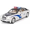 SANTALON 1/24 Big Rolls Royce Police Toy Car Metal Pull Back Diecast Car with Openable Door and Sound Light, Gifts Toys for Kids【 Multicolor 】(1/24 Big ROLLS ROYCE POLICE - MULTICOLOR)