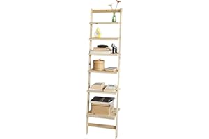 SoBuy® 6 Tiers Bookcase Ladder Shelf Wall Shelf, Home Office Storage Display Shelving Unit, Bathroom Shelves, FRG161-N