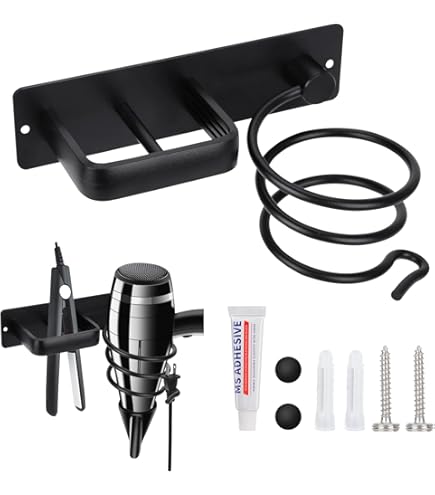 Supporto Asciugacapelli Francy - Acciaio Cromato, 13x13x13 Cm, Design Compatto - Foto 5