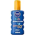 NIVEA SUN Kids Sunscreen Spray, Protect & Care, SPF 50+, 5in1 Skin Protection, Very High and Immediate UVA & UVB Protection, Extra Water Resistant, 200ml