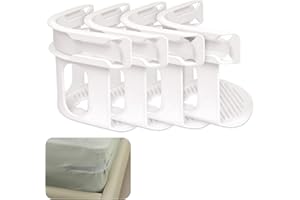flintronic Bed Sheet Holder, 4PCS Bed Sheet Clips with Lock Strips, Anti Slip Design, Removable Heavy Duty Mattress Clip, Fitted Sh-eet Clips for Corners B-ed Sh-eet Straps for All B-ed Sizes