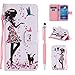 Produktbild Schutzhülle für Samsung Galaxy S4 Hülle, ZCRO Flip Case Leder Tasche Hülle mit Muster Bunt Kartenfach Magnet Standfunktion Strap Cover Multifunktion Wallet Design im Bookstyle Etui Handy Hüllen Schale und Glitzer Stift für Samsung Galaxy S4 (Blumen Mädchen Katze)