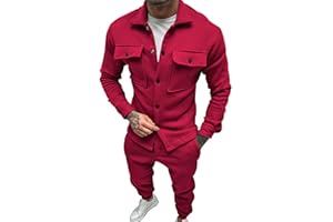 Cocila Traje Y Corbata Conjunto De Dos Piezas De Color Liso Para Hombre, Moda De Otoño E Invierno, Informal, De Manga Larga, Con Cremallera Acolchada Cuello Conjunto Pistolera Camarero