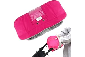 Eurobuy Stroller Gloves, Flannel Winter Waterproof Anti-Freeze Thick Stroller Hand Muff with Phone Pocket Baby Stroller Pushchair Hand Warmer Mittens for Stroller Buggy Pram