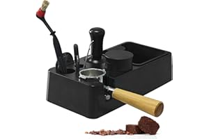 Tamping Station, Station Tassage Café avec Knock Box Café, Station Tamper pour 51-58,5mm Tamper Café Distributeur Café, Boite À Café Accessoires pour Machines À Café pour Barista, Café, Maison