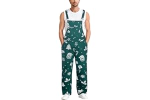 Harsever Christmas Ladies Dungarees Women,Christmas Print Dungarees Casual Loose,Christmas Tree Santa Print Xmas Holiday Onesis,Christmas Jumpsuit Bodysuit