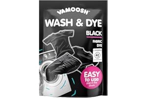 Vamoosh Wash & Dye Black 350g, Intense Black Dye for Clothes - Easy to Use Fabric Colour for Washing Machine, Just Pop in The Drum for Fresh-Looking Results