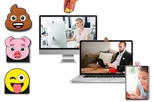 hidemonkeys (3er Set) Webcam Abdeckung, Laptop Kamera Abdeckung, Webcam Cover, Smiley Camera Cover für Laptop, Emoticon Privacy Cover, Notebook und Tablet im 3D Emoji Design