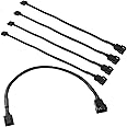 Pulluo 5pcs 4 Pin PWM Lüfter Verlängerungs Kabel Steckergehäuse Geflochtenen Ärmeln Verlängerung Lüfterkabel Männlich zu Weib