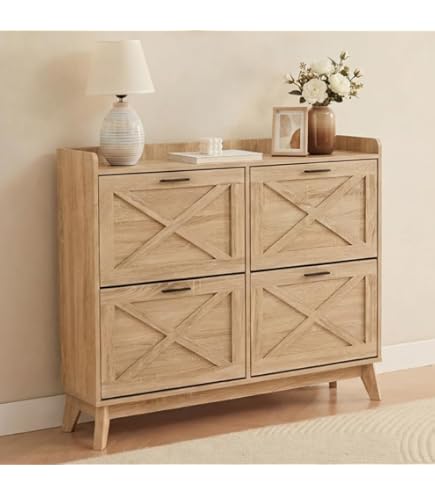 2024 Modern Wood Schuh regal Schrank Dünne Lagerung Wohnzimmer möbel Design Falt