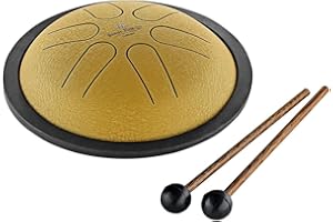 Sonic Energy Steel Tongue Drum – Mini Tank Drum in B Maggiore – Strumento in Acciaio Inossidabile per Meditazione, Yoga, bambini - include mallets e borsa (MSTD3G)