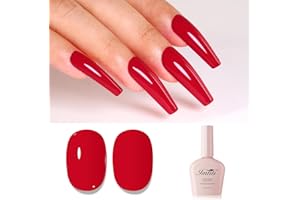 Imtiti Smalto Semipermanente Unghie Rosso, Smalti Semipermanenti Per Unghie Rosso Brillante UV Led Soak Off Smalto Gel Unghie UV Naturale Gel Nail Polish Per Domestico 10ml