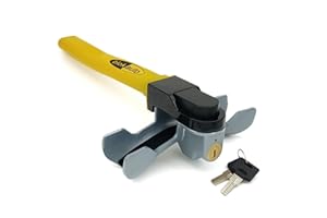 BLOKAUTO 954/B Canne Antivol Voiture Volant, Plus Visible et Dissuasif, Fermeture Sans Clé Sécurisée et Pratique, Bloc Barre de Bloque Universelle pour Auto, Camping Car, Van, Caravane Camionette