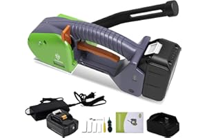 GOYOJO Herramienta Eléctrica de Flejado, Máquina de Flejado sin Cinta Inferior, Máquina de Flejado para Cintas de PP y PET de 1/2 Pulgada y 5/8 Pulgadas para Tensador de Cinta de Rmbalaje de Plástico