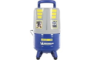 MICHELIN - Compressore d'aria portatile MVX24 - Serbatoio da 24 litri - Senza olio - Motore da 2 hp - Pressione massima 8 bar - Portata d'aria 160 l/min - 9,6 m³/h