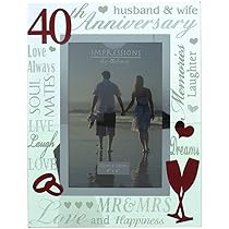 Mum & Dad Ruby 40th Wedding Anniversary Card - Champagne & Glasses 9x6 - View #2