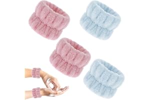 ABEILLO 4Pcs Washband-Face Washing Wristband Spa Wrist Towel Washband,Women Face Wash Wristband Keep Liquids Away from Spilling Down Arms for Women Girls