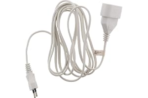 Zenitech Förlängningskabel, 6 A, HO3VVH2F, 2 x 0,75, vit, 5 m