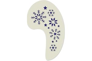 Fancy Schmancy Frozen Snowflakes Face Painting Crafting Card Making Stencil Approx 12cm x 8cm Washable and Reusable, translucent white