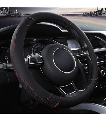 WANGXI Couvre Volant De Voiture Cousu Main,pour Maserati Ghibli Levante Quattroporte,Cuir Suede Couvercle De Protection De Poignée De Direction Accessoires