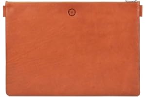 UNBEKANNT Sonnenleder Dokumentenmappe groß Banktasche A4 Leder mit Reißverschluss Ledermappe Ledertasche natur braun