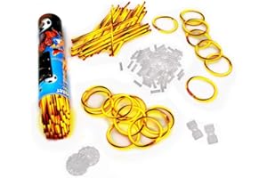 KNIXS Deutschland-Fan-Edition: 100er Set Knicklichter für Armbänder in schwarz/rot/gelb inkl. 100 x 2D Verbinder, je 2 x Kreis- und Lochverbinder für Fussball, Handball, EM oder WM