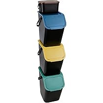 Go Practic Vuilnisemmer, set van 3 stuks, 25 liter, met deksel