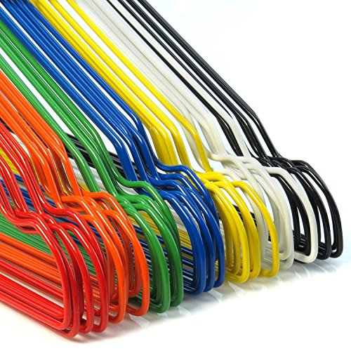 50 beschichtete Draht-Kleiderbügel in verschiedenen Farben, 40cm, Hangerworld - 3